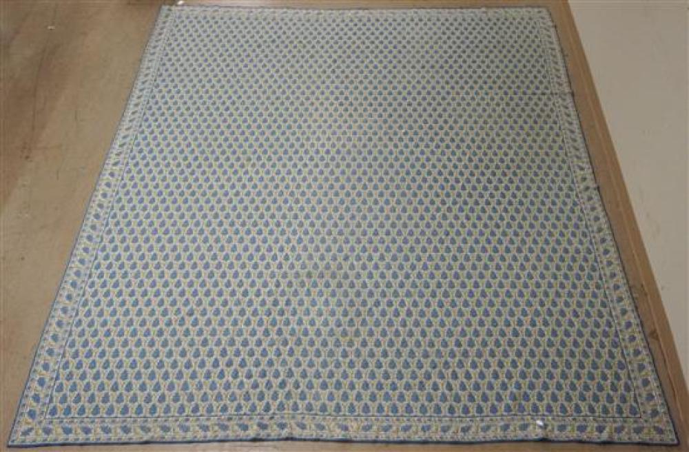 SPANISH BLUE AND GREEN RUG APPROX 321616