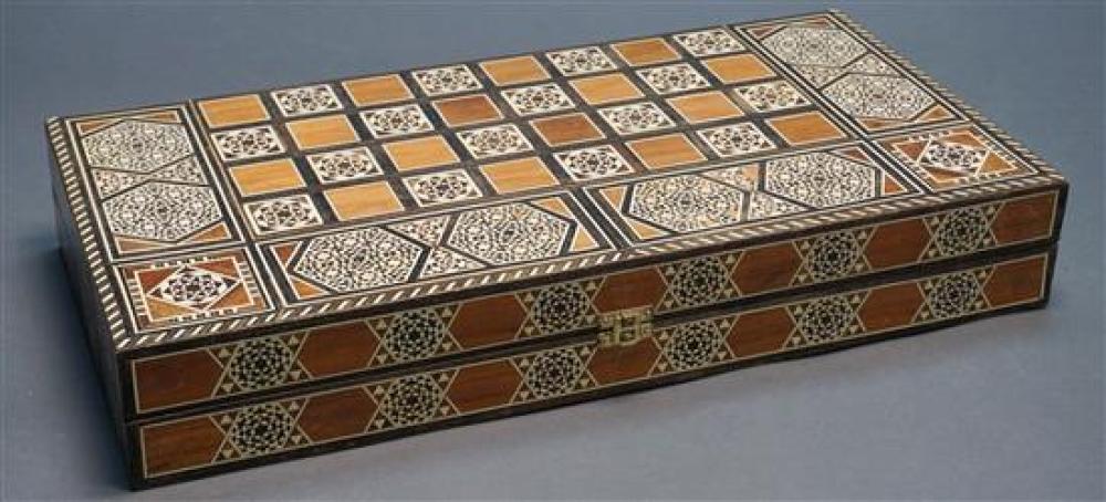 SYRIAN INLAID WOOD BACKGAMMON BOARDSyrian