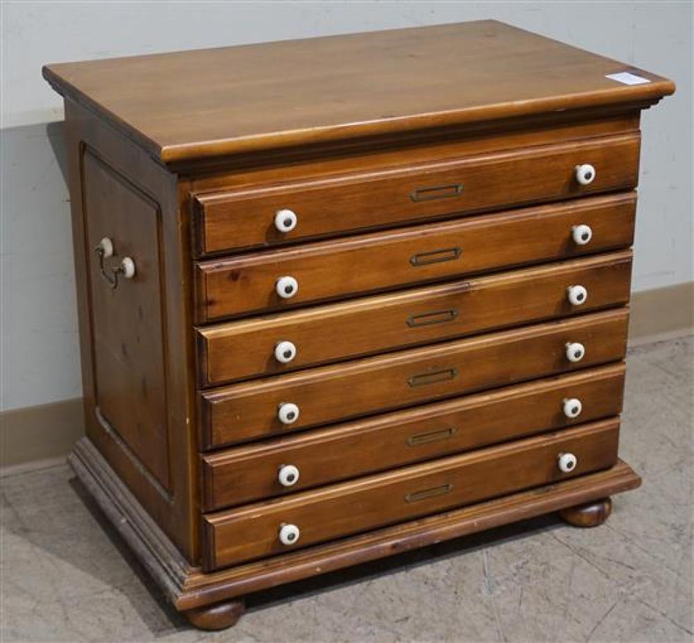 PINE SIX-DRAWER SPOOL CHEST, HEIGHT: