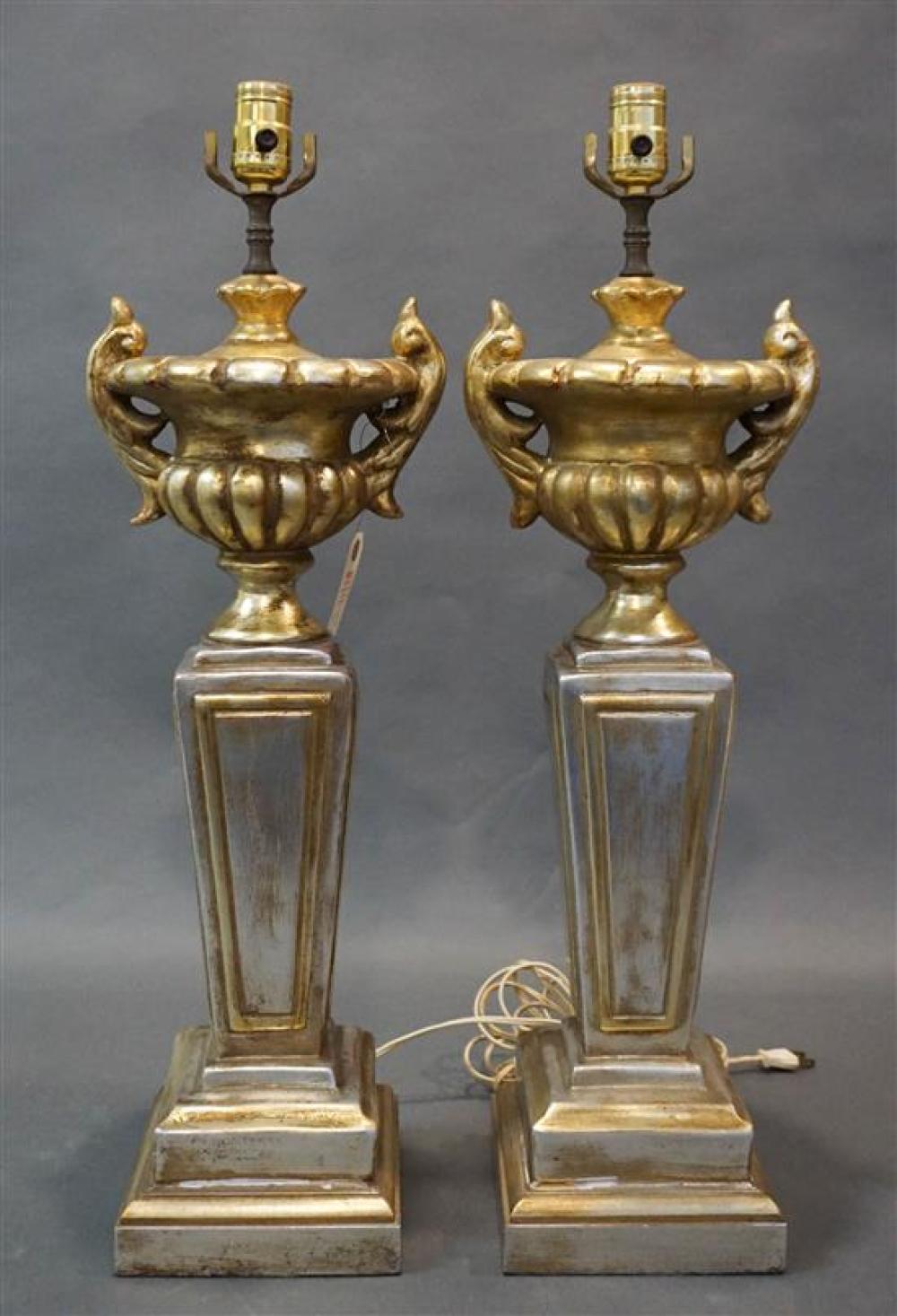 PAIR CLASSICAL STYLE SILVERED GILT 321665