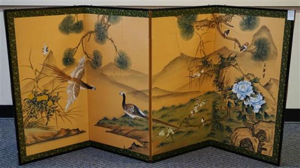 JAPANESE FOUR-FOLD HANGING SCREEN,