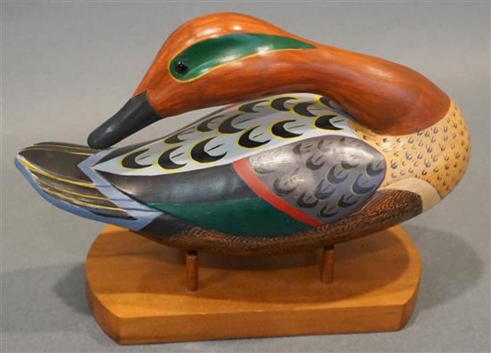 FRED DOLAN PAINTED WOOD GREEN WINGED 3216c2