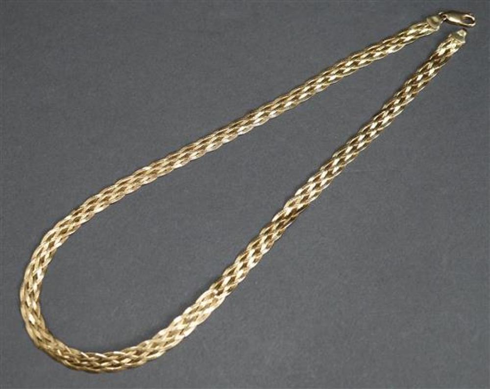 18 KARAT YELLOW GOLD BRAIDED NECKLACE  3216dd