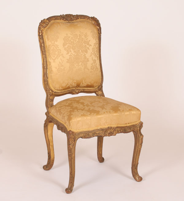 French gilt carved parlor chair;