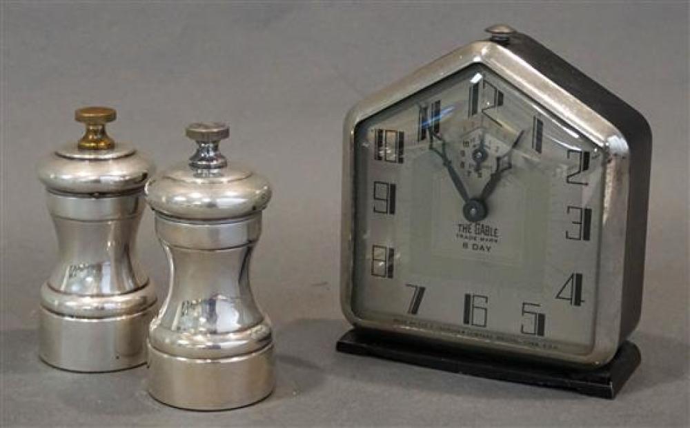 TWO STERLING MOUNTED PEPPER MILLS