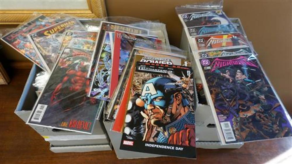 THREE BOXES WITH COMIC BOOKSThree