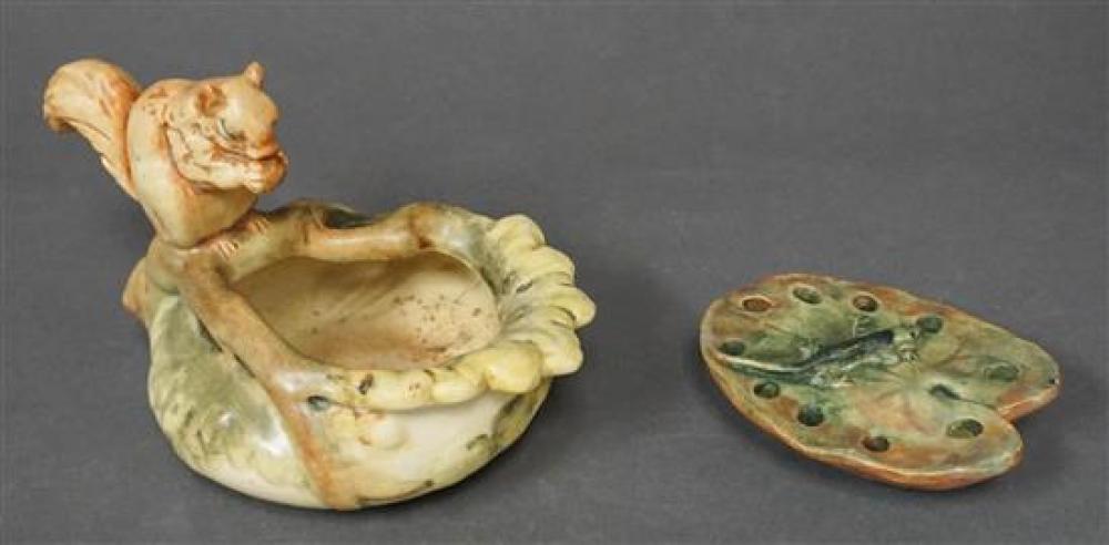 WELLER POTTERY NUT DISH AND FLORAL 32179b