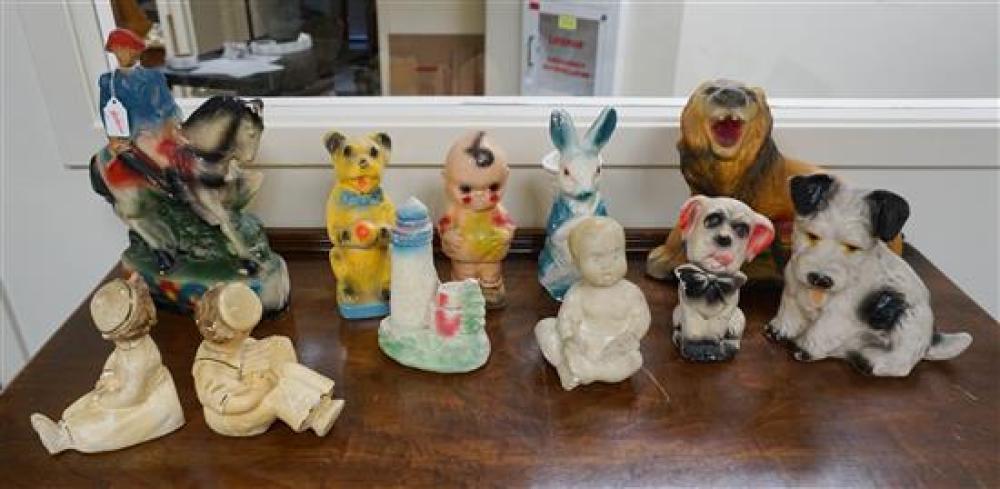 ELEVEN DECORATED CHALK FIGURES,