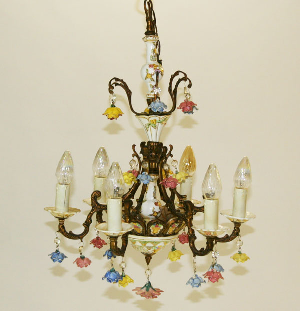 Hand painted porcelain chandelier;
