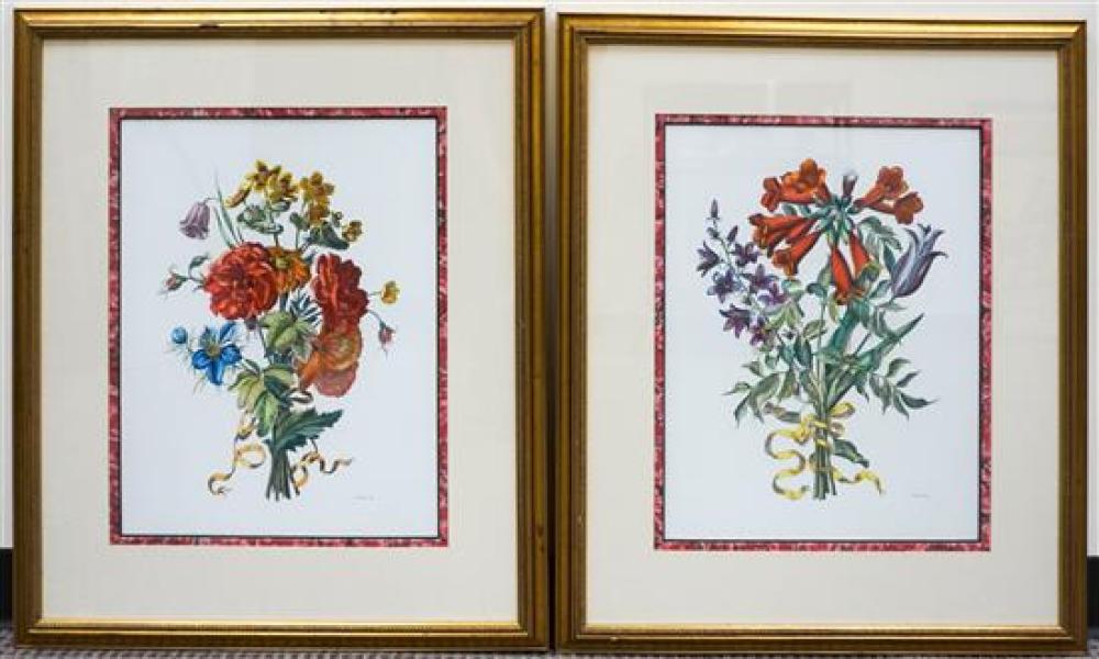 PAIR HAND-COLORED ENGRAVINGS OF