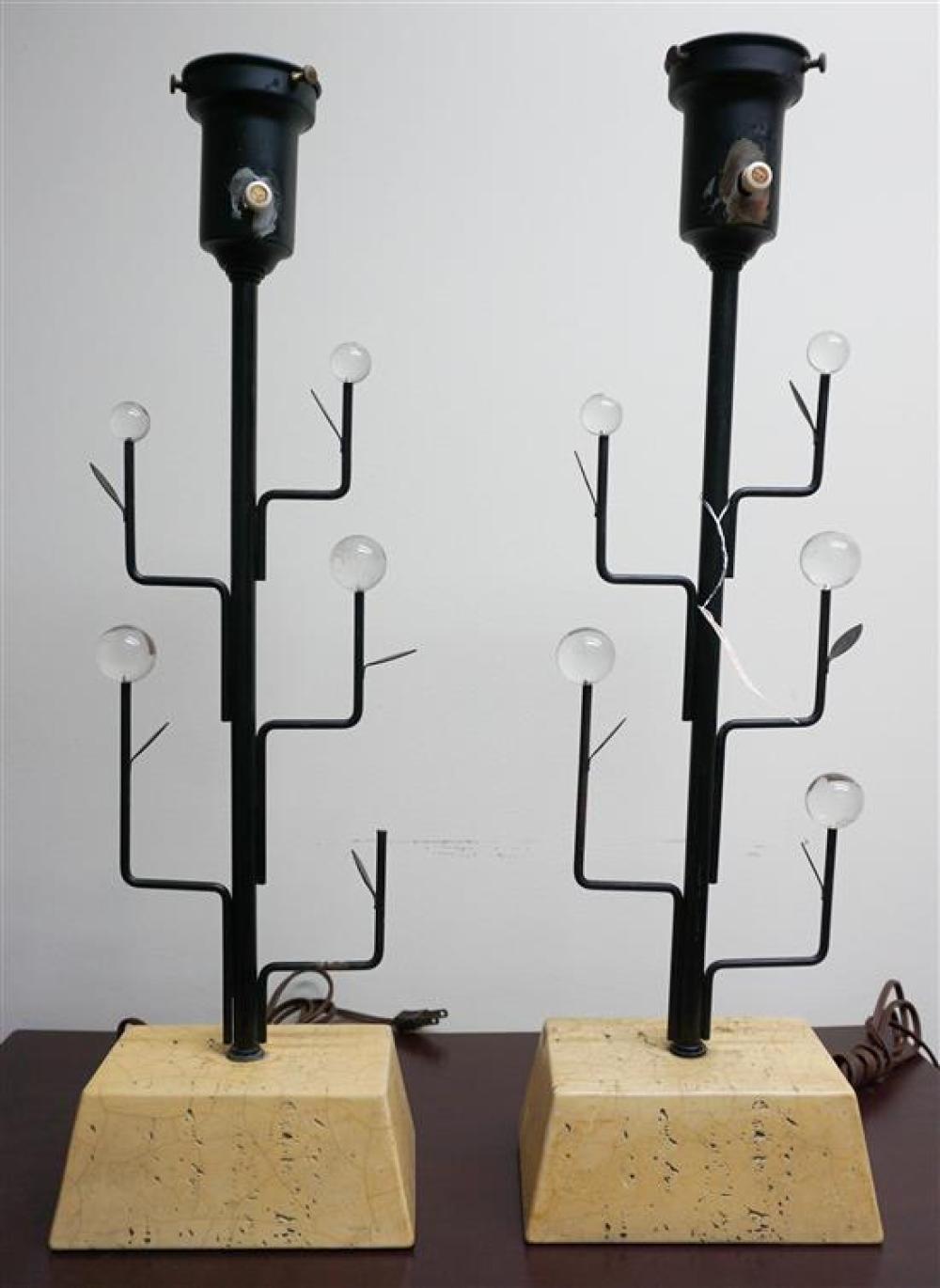 PAIR MODERN BLACK PAINTED WROUGHT 32180f