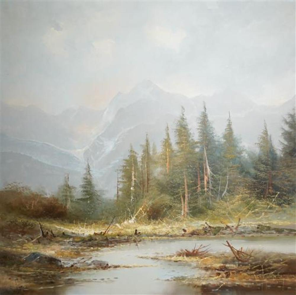 MOUNTAIN LANDSCAPE AND STILL LIFE OF