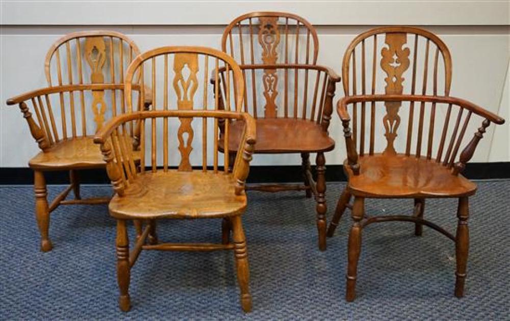 ASSEMBLED SET OF FOUR YEWWOOD AND