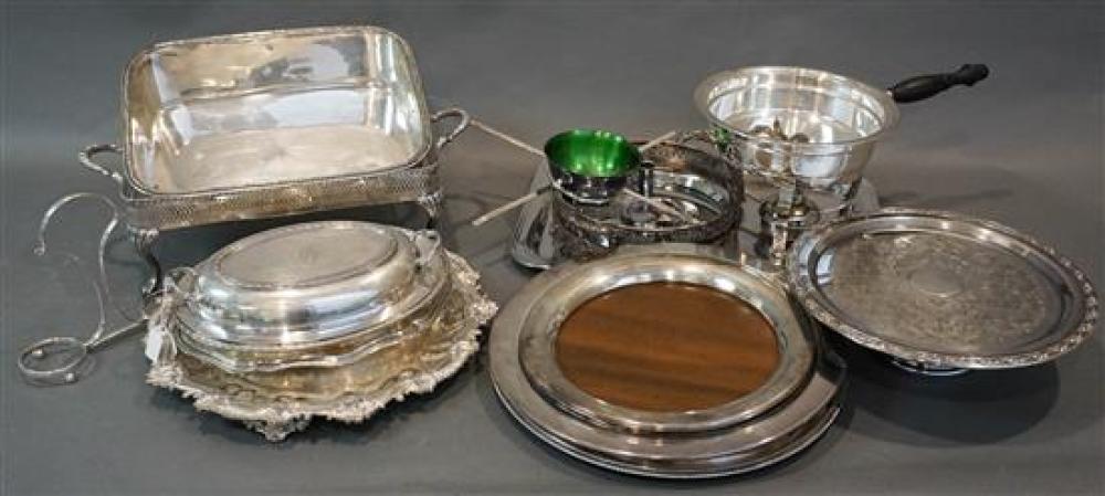GROUP WITH SILVER PLATE TRAYS  3219a4