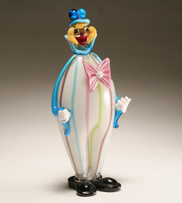 Large Murano art glass clown. Paper