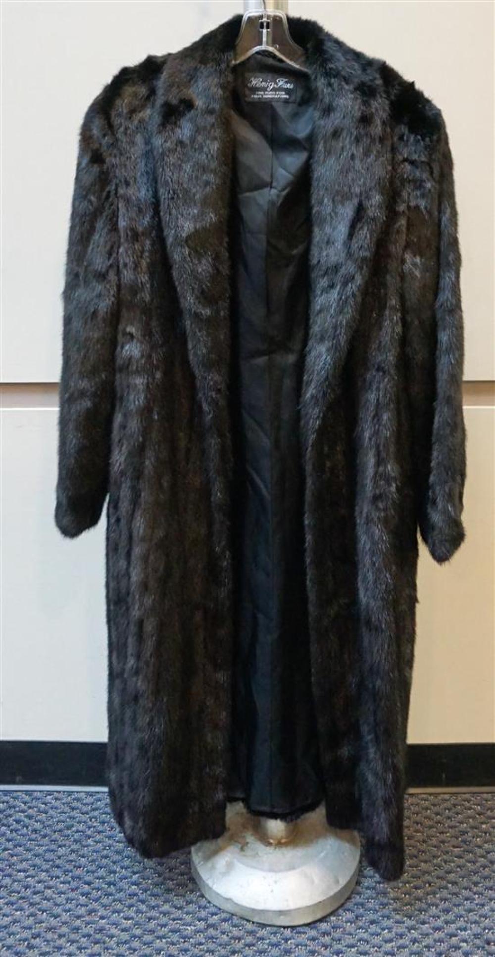 HENIG FURS, BLACK MINK COATHenig