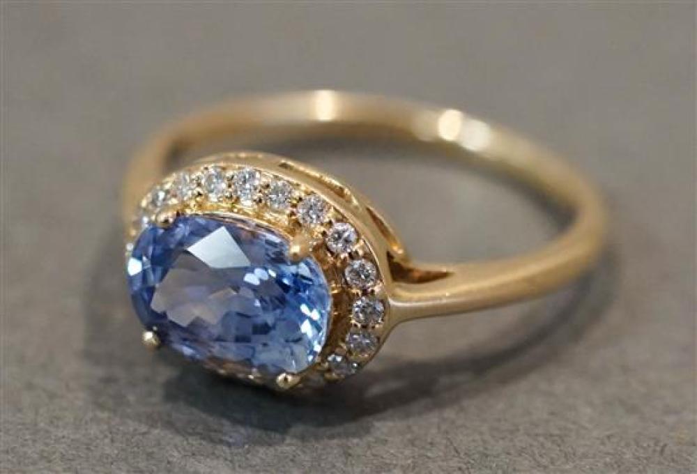 14 KARAT WHITE GOLD, BLUE SAPPHIRE