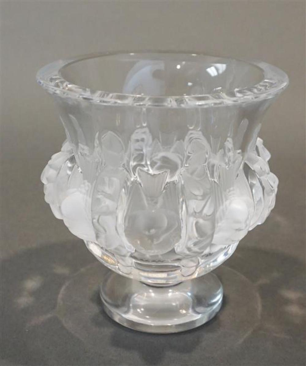 LALIQUE PARTIAL FROSTED GLASS VASE  321a50