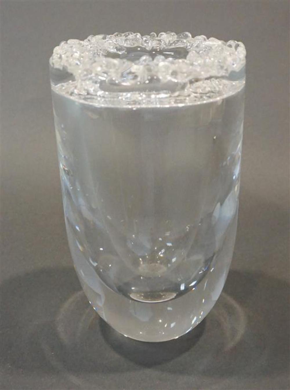 STEUBEN CRYSTAL VASE, HEIGHT: 8 INSteuben