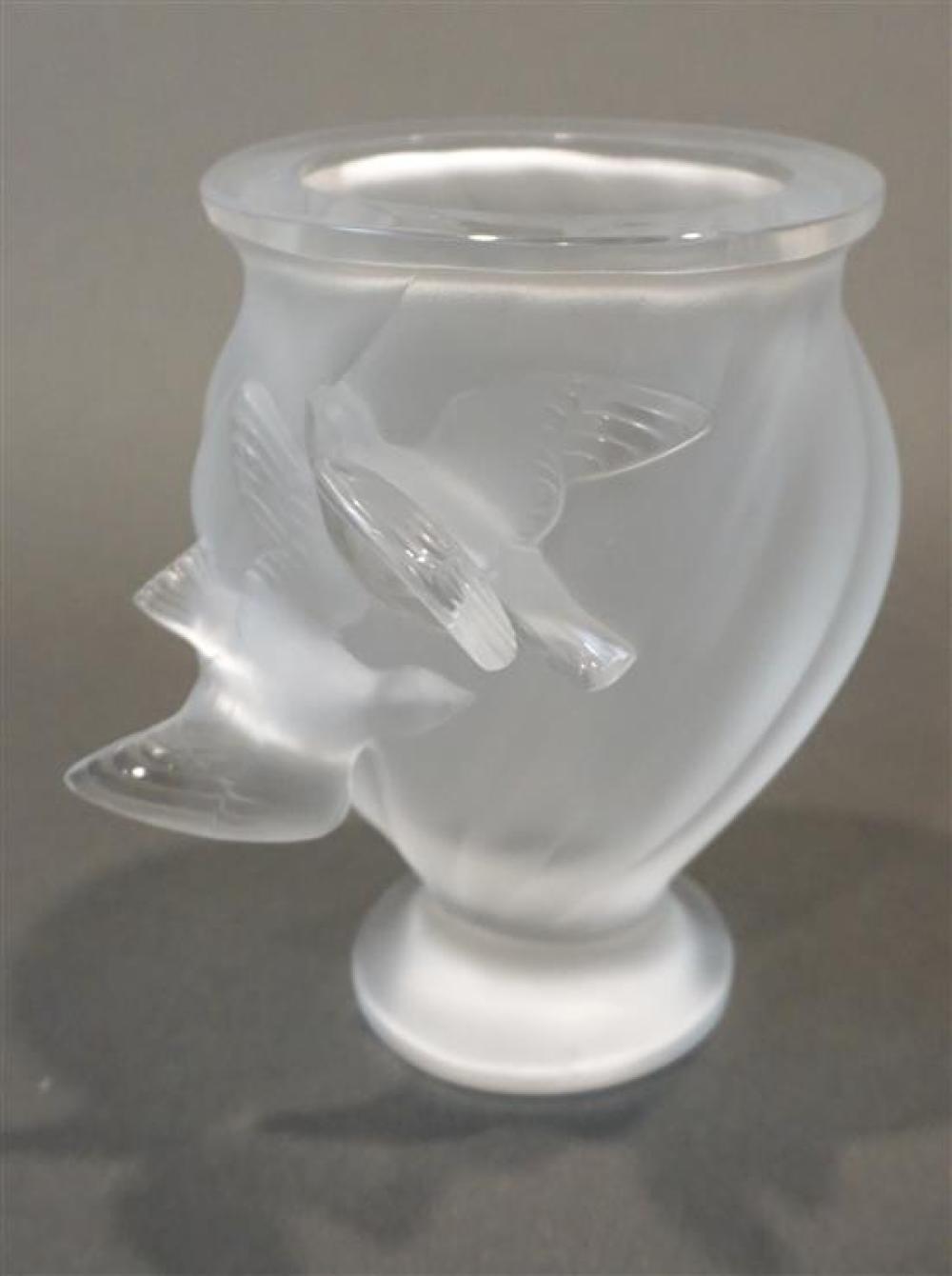 LALIQUE PARTIAL FROSTED GLASS VASE  321a69