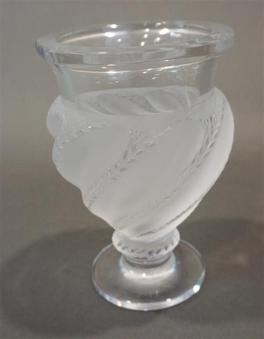 LALIQUE PARTIAL FROSTED GLASS VASE,