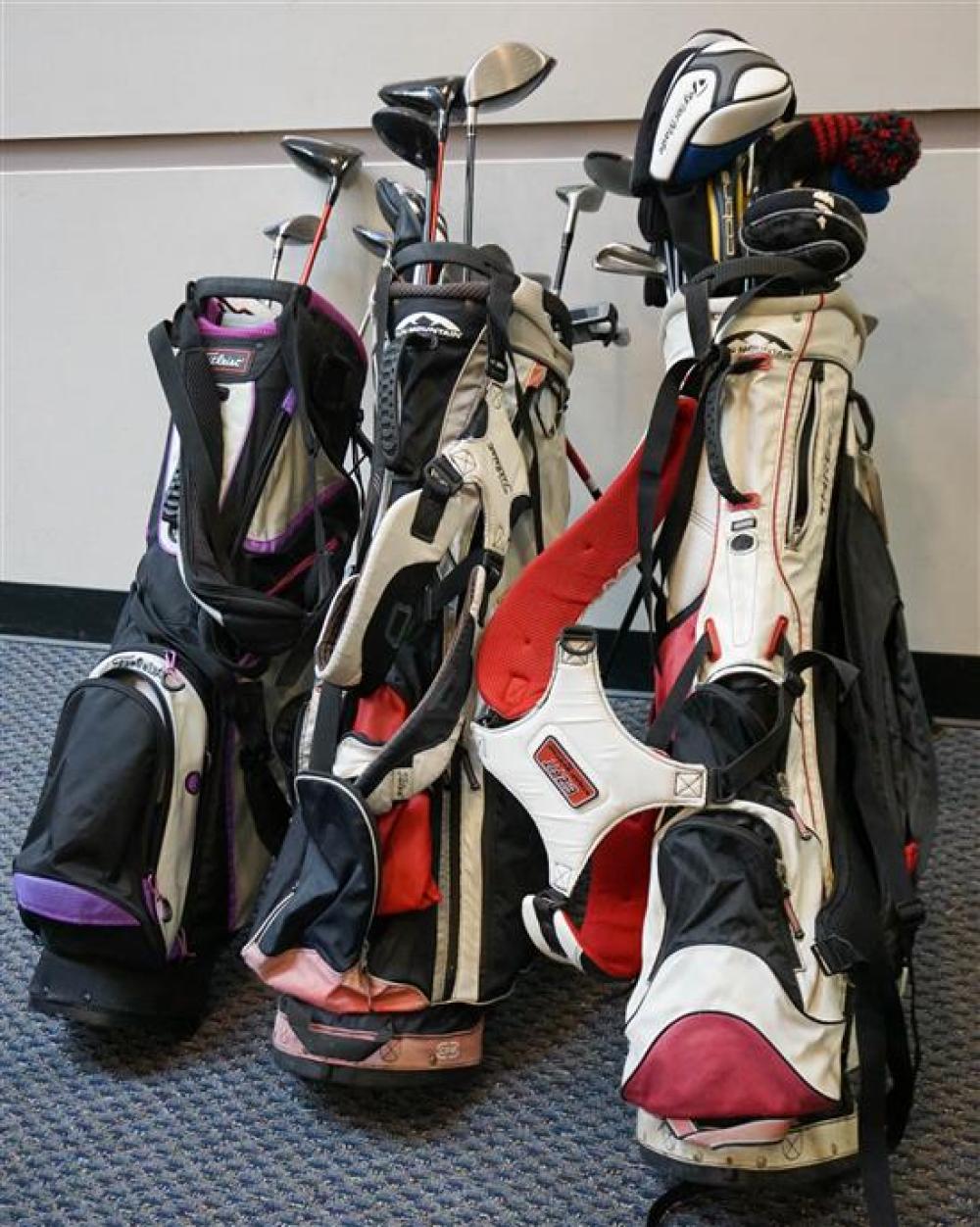 THREE SETS GOLF CLUBS WITH BAGS