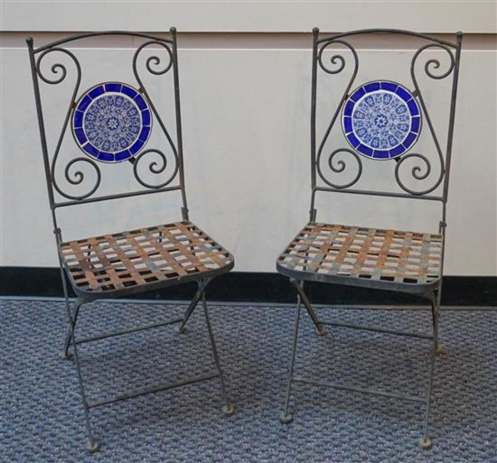 PAIR BLACK PAINTED WROUGHT IRON 321aab