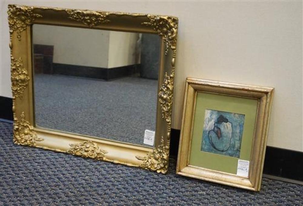 GOLD FRAME MIRROR AND BLUE NUDE,