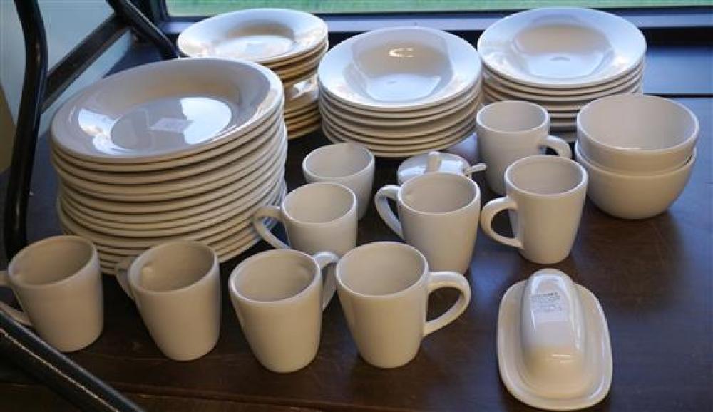 POTTERY BARN WHITE GLAZED 51-PIECE