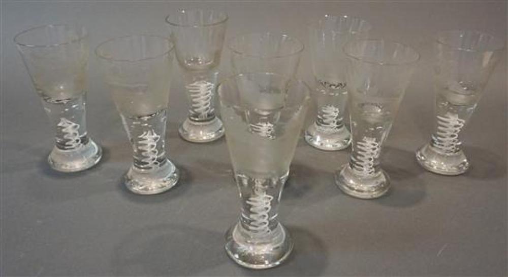 SET OF EIGHT ETCHED AND AIR TWIST