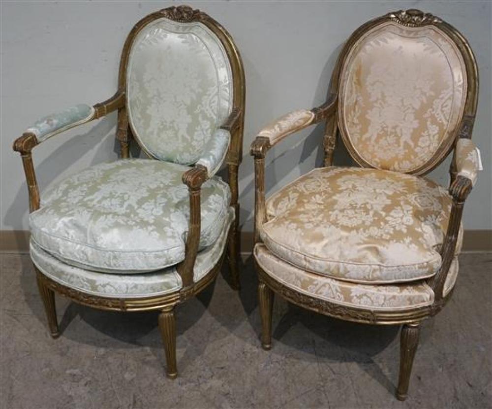 PAIR LOUIS XVI STYLE GILTWOOD FAUTEUILSPair