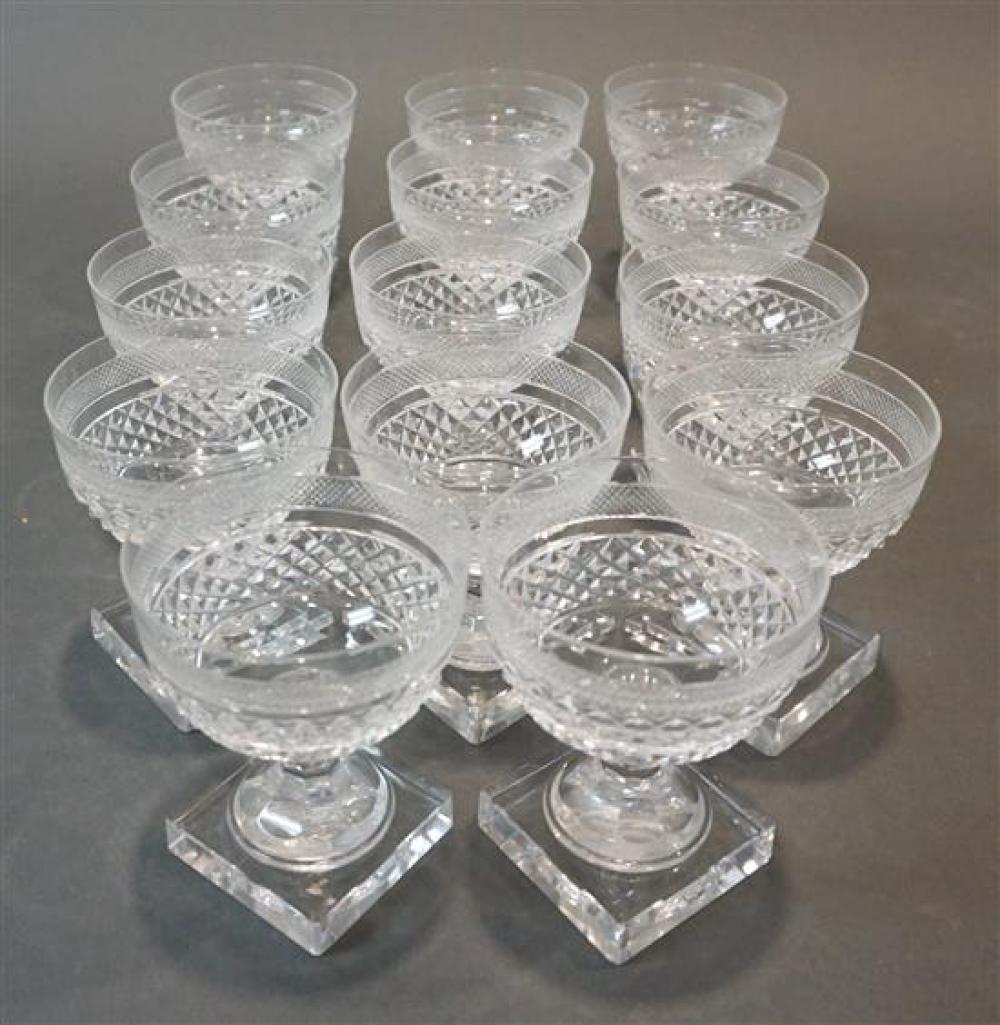 FOURTEEN CUT CRYSTAL FOOTED CUPSFourteen