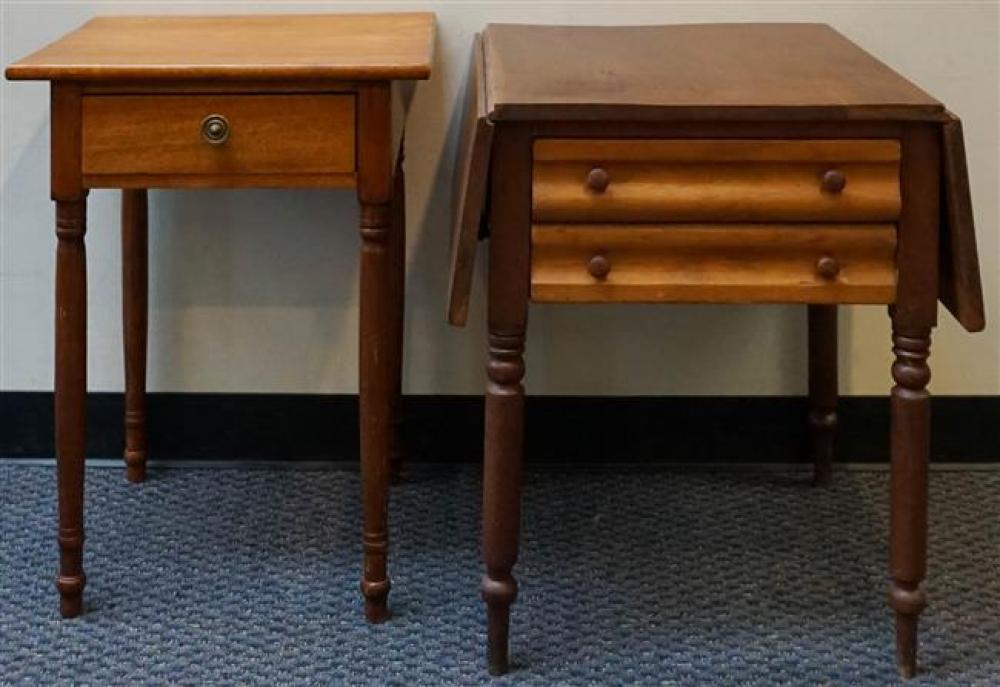 LATE FEDERAL CHERRY AND MAPLE TWO-DRAWER