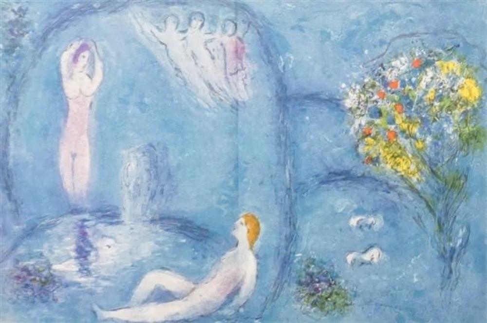 AFTER CHAGALL, COLOR PRINT, FRAME: