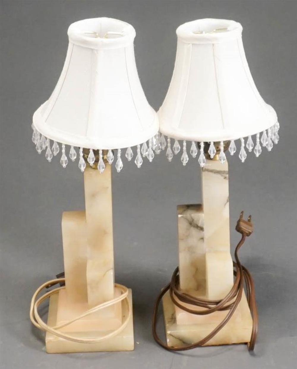 PAIR OF ALABASTER TABLE LAMPS  324358