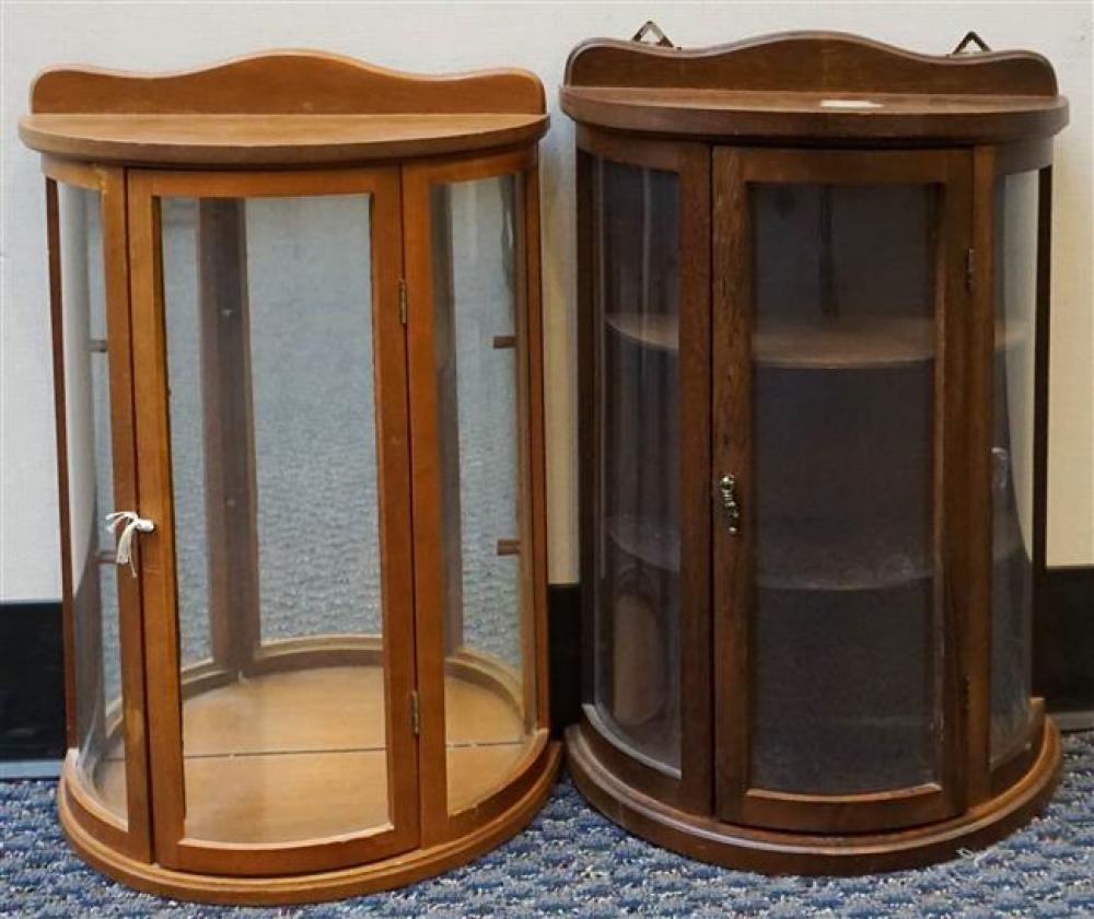 THREE FRUITWOOD HANGING CABINETS,