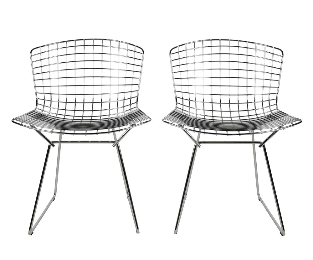 PAIR OF HARRY BERTOIA / KNOLL SIDE