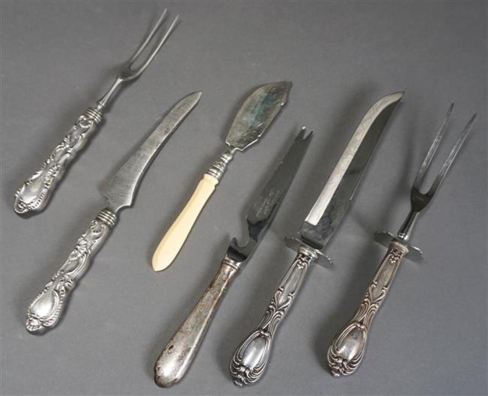 COLLECTION OF STERLING HANDLE AND