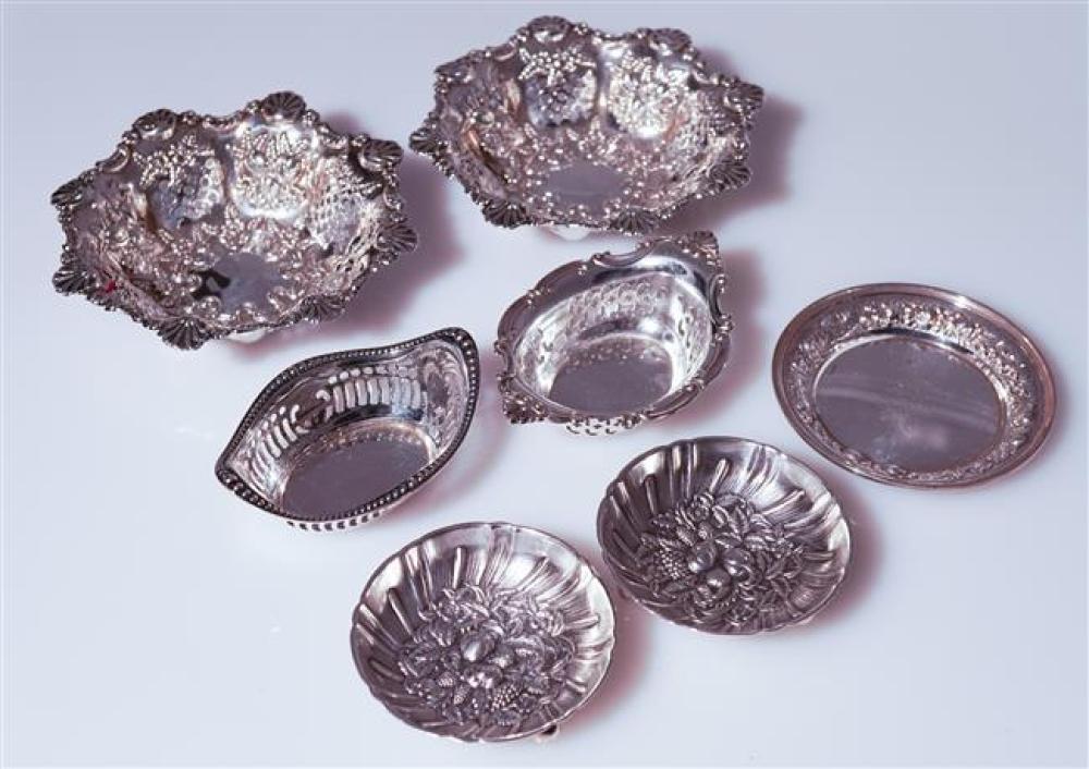 SEVEN STERLING SMALL DISHES, 7 OZSeven