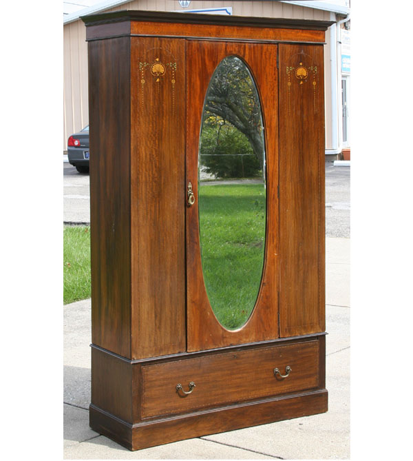 English inlaid wardrobe four piece 506ca