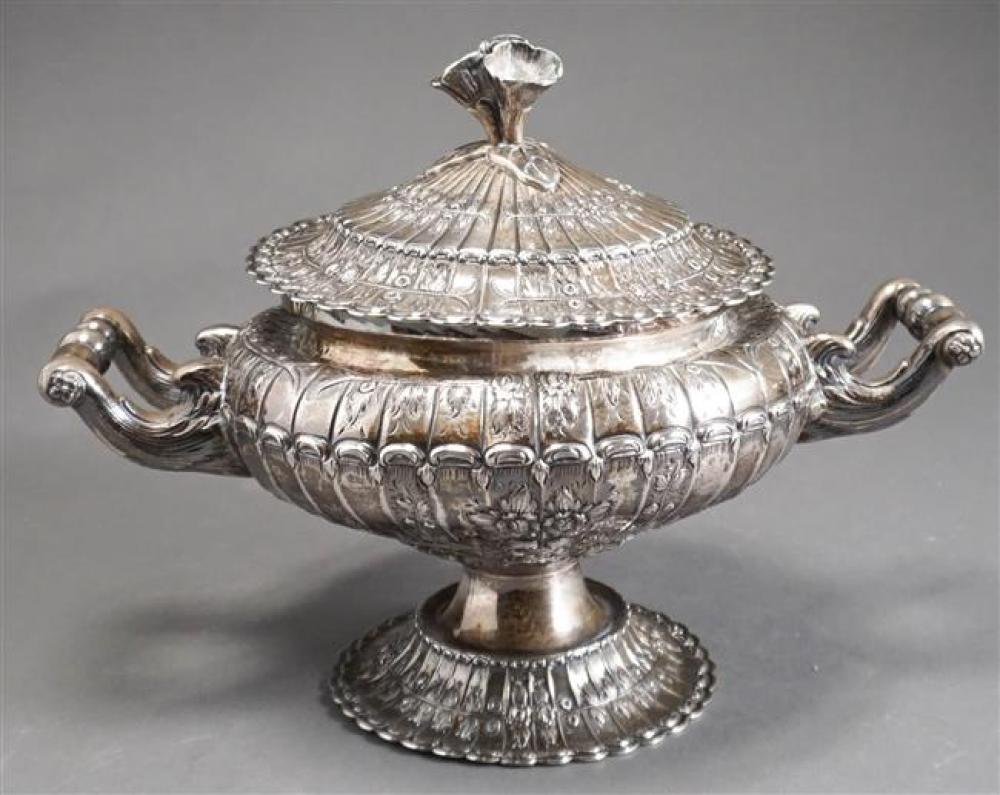 SPANISH SILVER COVERED TUREEN,