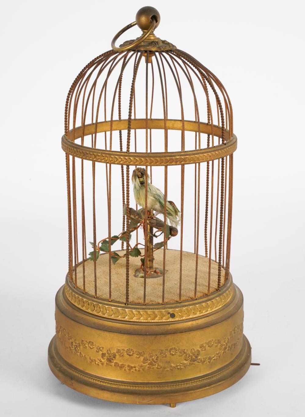 FRENCH BIRD AUTOMATONthe gilt cage