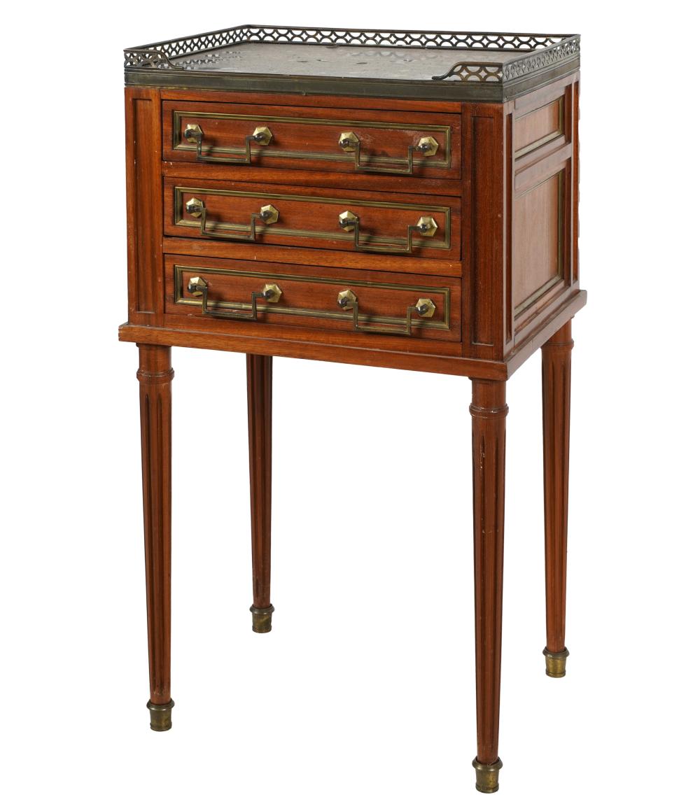 LOUIS XVI-STYLE BRASS-MOUNTED MARBLE-TOP