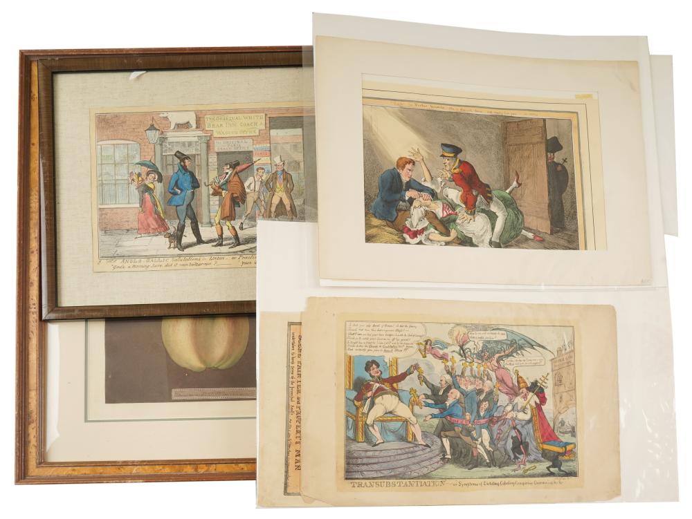 COLLECTION OF ENGLISH-COLORED ENGRAVINGScomprising