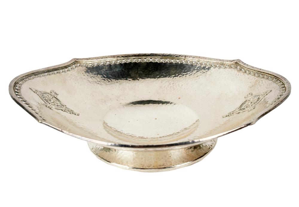 AMERICAN HAMMERED STERLING OVAL-FOOTED
