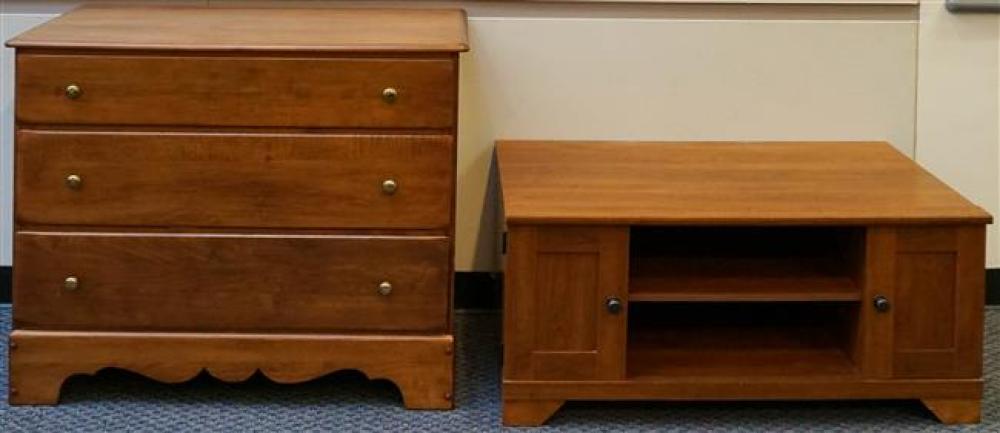 CHERRY LOW CABINET AND MAPLE CHEST