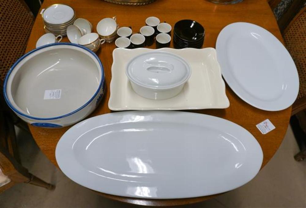 IRONSTONE PLATTERS, DEMITASSE CUPS AND