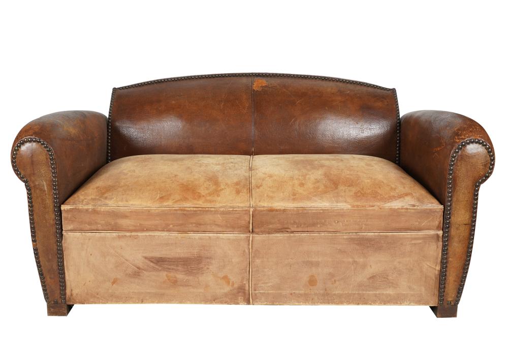 DECO-STYLE LEATHER LOVESEATwith