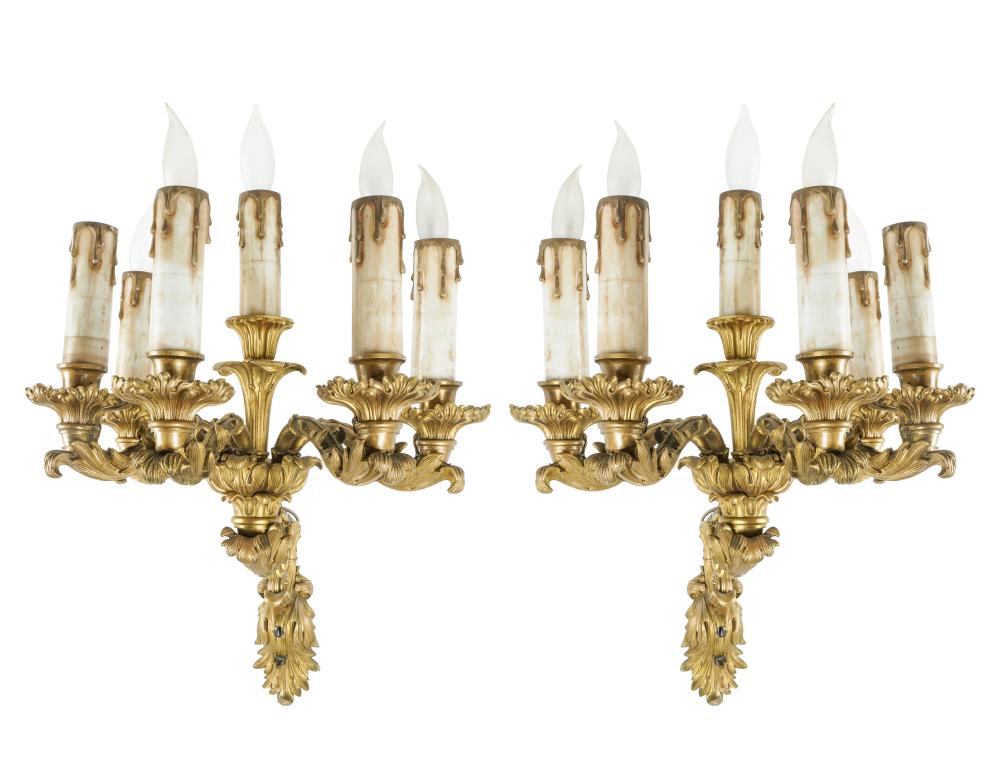 PAIR OF ROCOCO-STYLE GILT METAL
