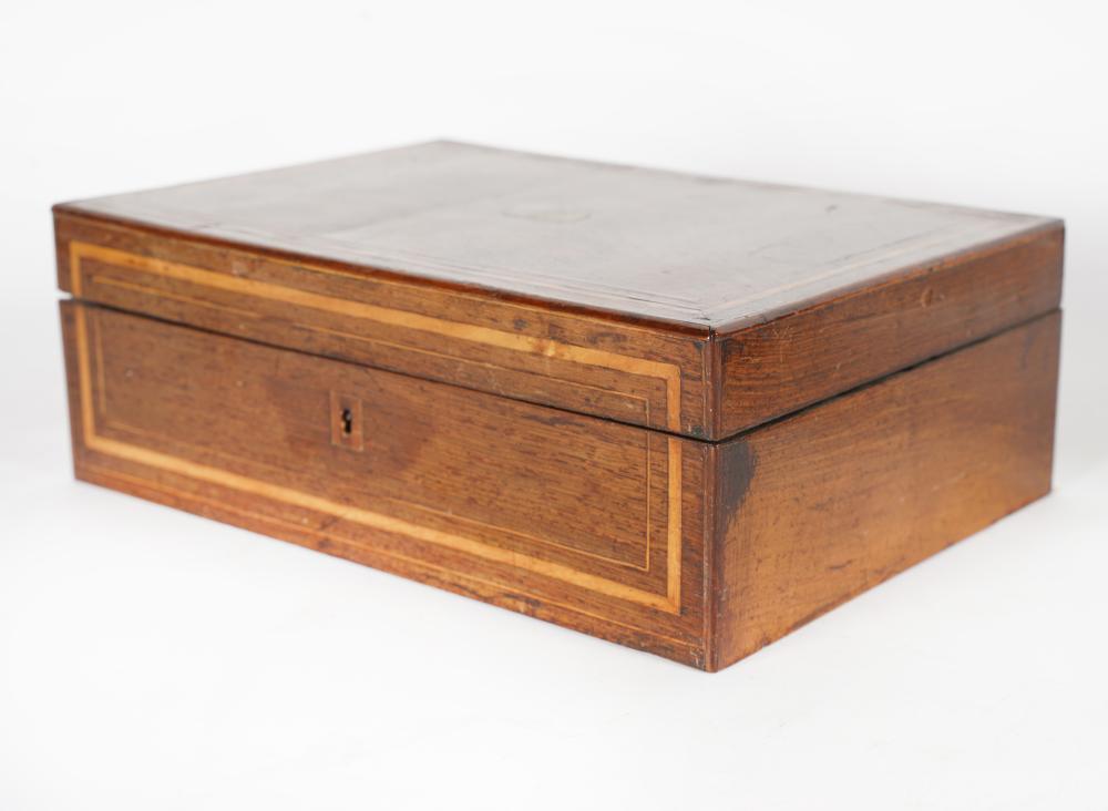 ENGLISH INLAID MAHOGANY BOXhinged